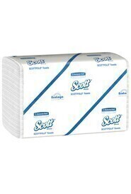 01960 SCOTT White Multifold Paper Towels, 25 x 175 Sheets #KC001960000