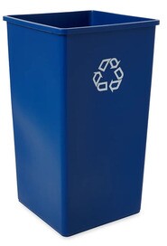 395973 UNTOUCHABLE Poubelle de recyclage carré bleu 50 gal #RB395973BLE