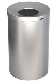 310-J Round Stainless Steel Waste Receptacle with Lid 54 gal #FR00310J000