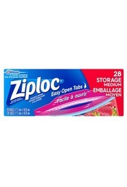 Sacs d'emballage format moyen avec onglets faciles à ouvrir Ziploc #TQ0JM312000