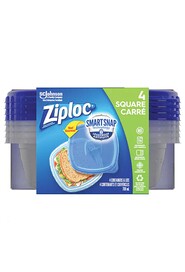 Square Food Containers Ziploc with Smart Snap Technology #TQ0OR136000