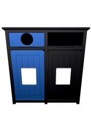 AURA Double Cans and Bottles Recycling Station 64 Gal #BU128778000