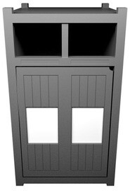 VISION Grey Double Mixed Recycling Station 46 Gal #BU105297000