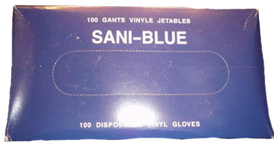Gant de vinyle bleu Sani-Blue #TR00SB4500S