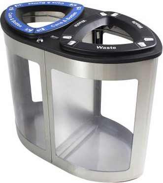 Stainless Steel Double Recycling Container with See-Through Body BOKA #BU101234000