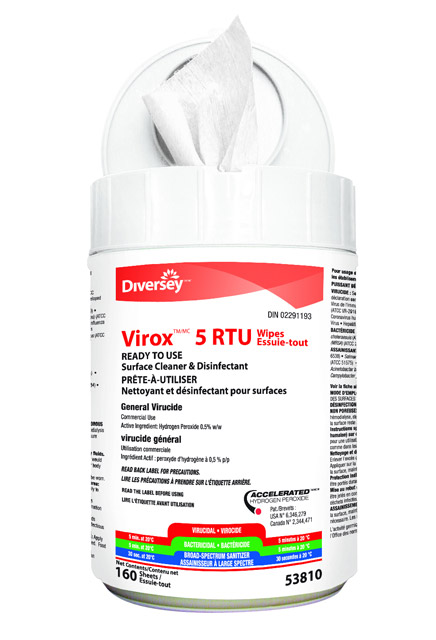 Technical Specifications for Wet Disinfectant Wipes Virox 5 | #JH005381000  | Montréal, Québec | Lalema inc.