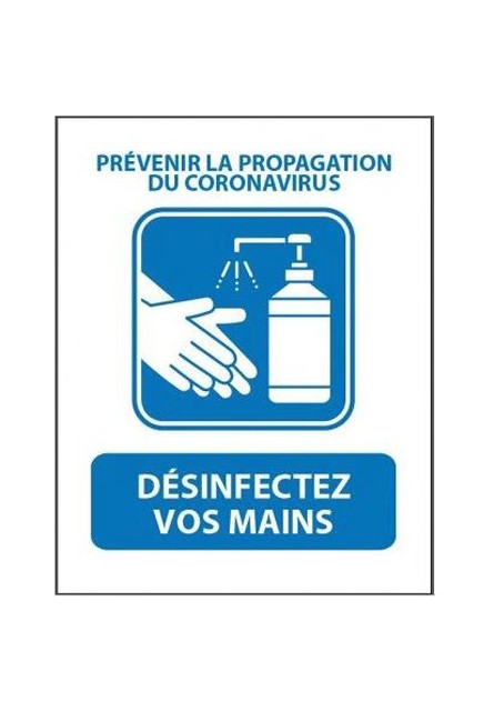 Spécifications techniques pour Pancarte "Désinfectez vos mains" pour  station de distribution | #DP007900969 | Montréal, Québec | Lalema inc.