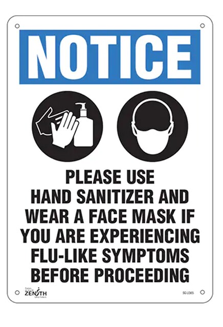Notice for Disinfectant and Mask Use, Safety Sign #TQSGU364000