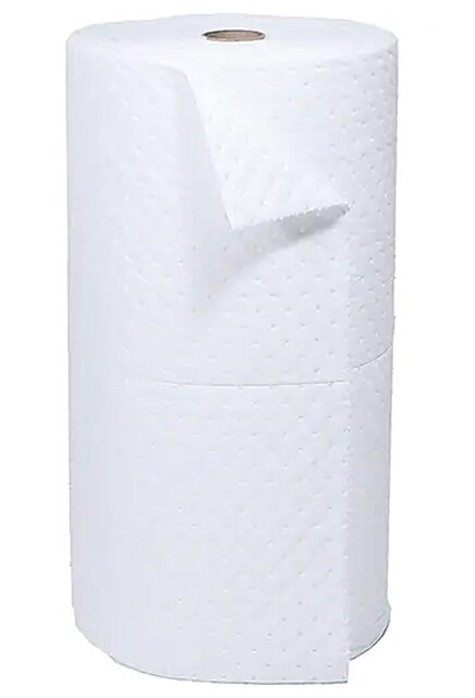 White Absorbent Roll for Oil Spill Only, 15" x 150' #TQSAL560000