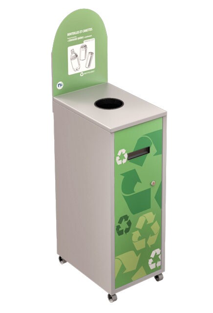 MULTIPLUS Station de recyclage avec couvercle 120L #NIMU120P2COBLA