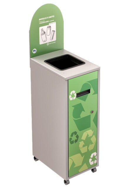 MULTIPLUS Station de recyclage avec couvercle 120L #NIMU120P4COBLA