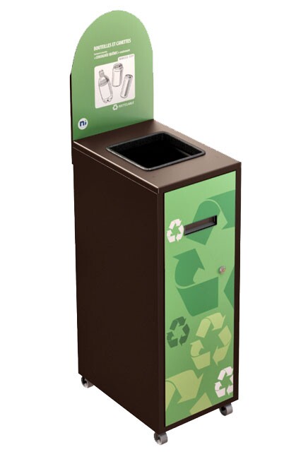MULTIPLUS Station de recyclage avec couvercle 120L #NIMU120P4COBRU