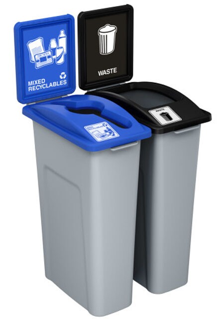 WASTE WATCHER Station de recyclage mixte avec panneau 46 gal #BU202776000
