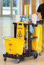 6173-88 Janitor Cleaning Cart Zippered Yellow Vinyl Bag