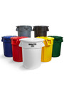 2631 BRUTE Flat Lid for 32 Gal Round Waste Containers