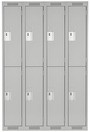 Bank of 4 2-tiers Steel Clean-Line™ Lockers, Assembled