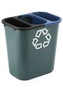 2956 Deskside Recycling Container with Logo Green 6 gal