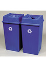 395973 UNTOUCHABLE Square Recycling Container Blue 50 gal