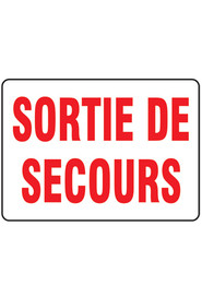 Enseigne de sécurité "Sortie de secours" bilingue #TQSAZ600000