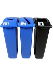 WASTE WATCHER Recycling Station for Waste, Cans and Papers 69 Gal #BU101063000