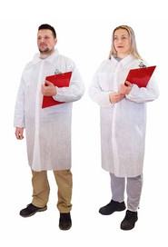White Polypropylene Disposable Lab Coat #GL007715000