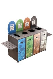 MULTIPLUS 4-Stream Recycling Station with Shelve 87L #NIMU874TGRI