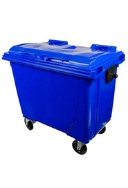 Bac roulant pour la collecte des déchets ou du recyclage 660L #NI067038BLE
