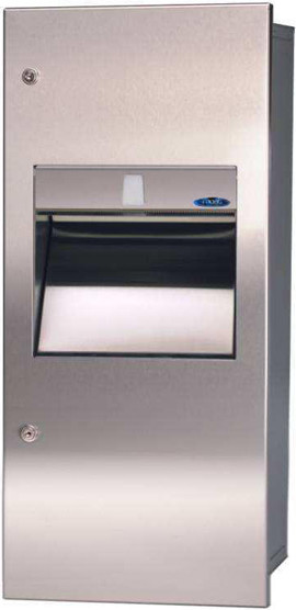 Wall-Mounted Paper Dispenser and Waste Receptacle Combo #FR00415C000