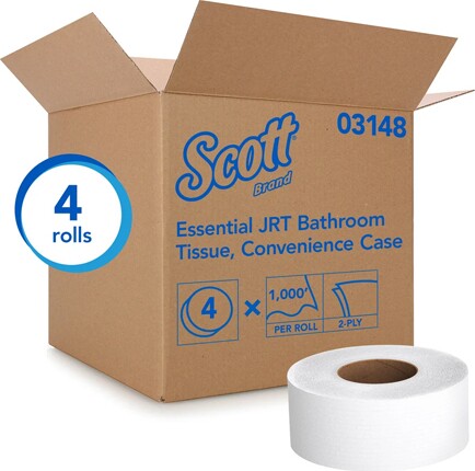 SCOTT ESSENTIAL Jumbo Toilet Paper, 2 Ply, 1000' #KC003148000