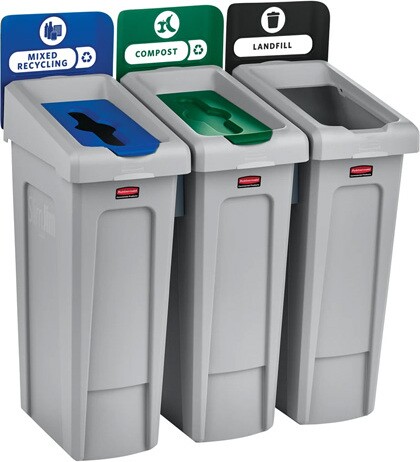 Kit de 3 poubelles de recyclage SLIM JIM 2007918 | #RB200791800 | Montréal,  Québec | Lalema inc.