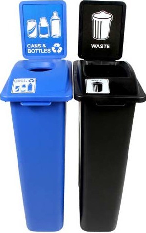 Duo contenants pour canettes et bouteilles-déchets Waste Watcher 101052 |  #BU101052000 | Montréal, Québec | Lalema inc.