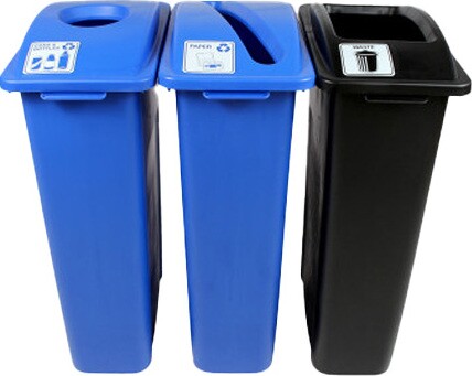 WASTE WATCHER Station de recyclage déchets, canettes et papiers 69 gal #BU101063000