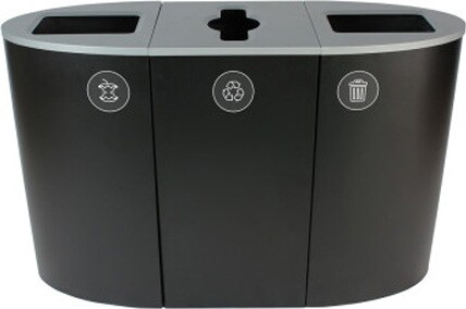 SPECTRUM 3-Stream Waste, Botlles and Compost Recycling Station 68 Gal #BU101198000