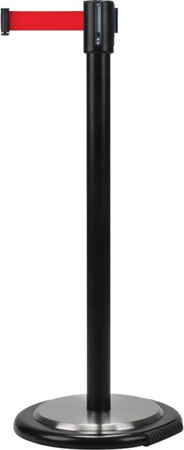Free-Standing Crowd Control Black Barrier with Wheels #TQSDN326000