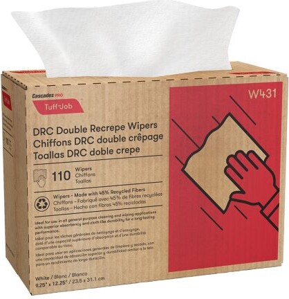 Tuff Job Double Recrepe Pop-Up Box Wipers #CC00W431000