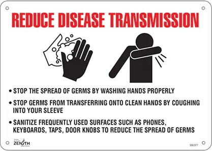 Enseigne "Réduisez la transmissions des maladies" #TQSGU377000