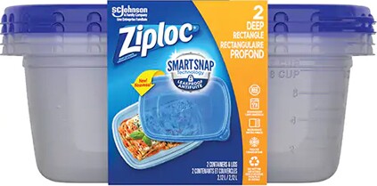 Rectangle Food Containers Ziploc with Smart Snap Technology #TQ0OR134000