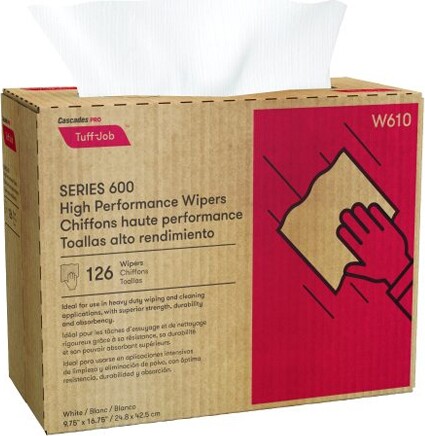 Tuff Job White Pop-Up Box High Performance Wipers W600 Series #CC00W610000