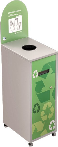 MULTIPLUS Station de recyclage avec couvercle 120L #NIMU120P2COBLA