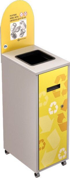 MULTIPLUS Station de recyclage avec couvercle 120L #NIMU120P4PVMBLA