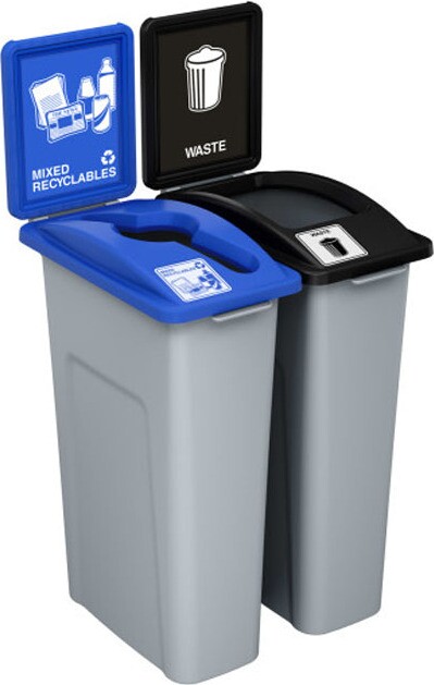 WASTE WATCHER Station de recyclage mixte avec panneau 46 gal #BU202776000