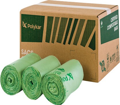 30" X 42" Sacs compostables en rouleau #PKBIO304200
