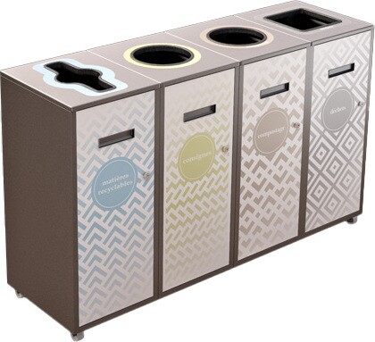 LOUNGE 4-Stream Recycling Station 120L #NILO12004P7GRI